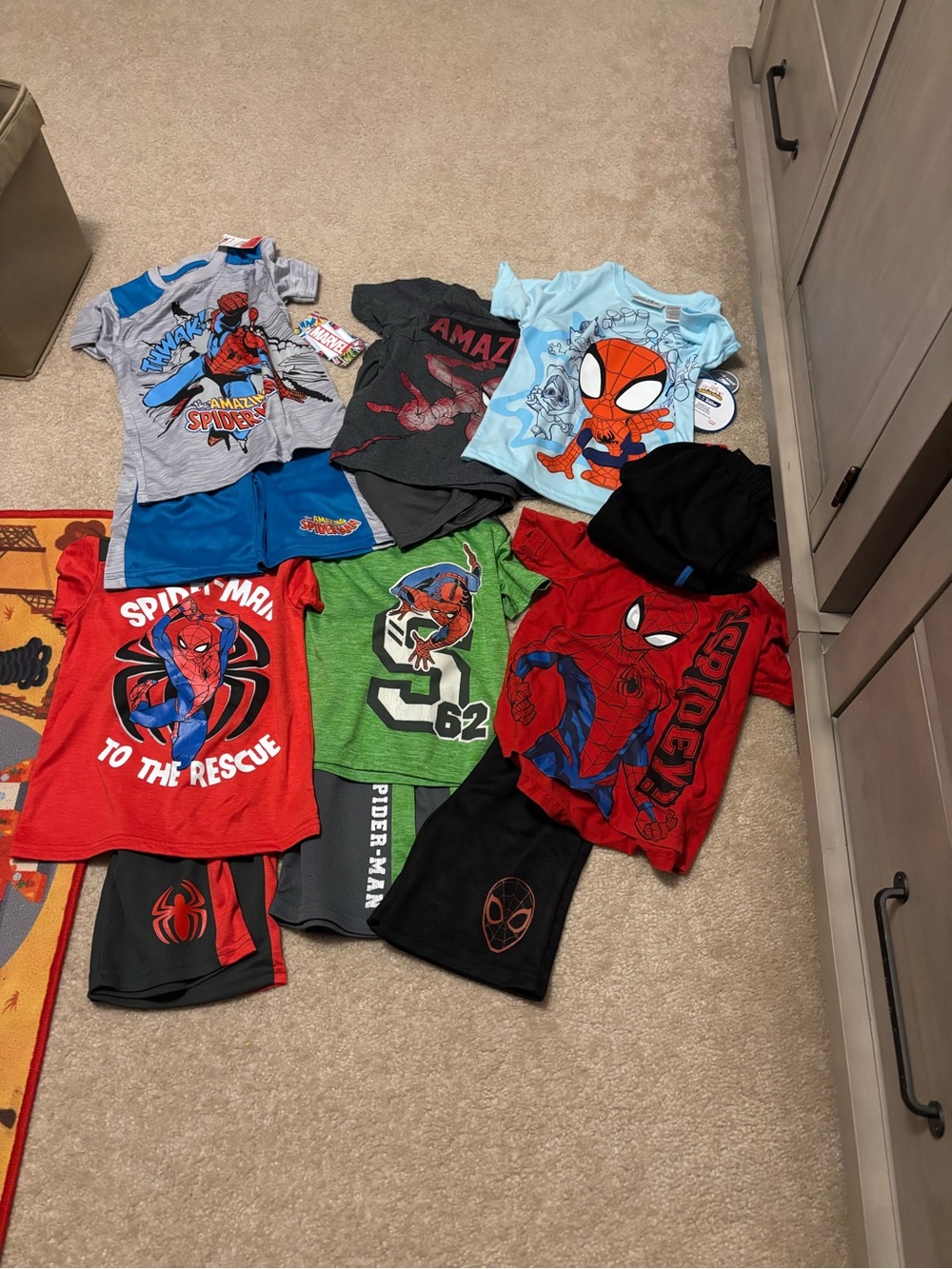 Spiderman Kids Matching Sets - Red, Blue, Green, Black, Light Blue, Gray